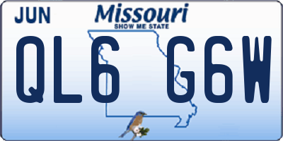 MO license plate QL6G6W