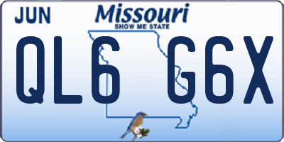 MO license plate QL6G6X