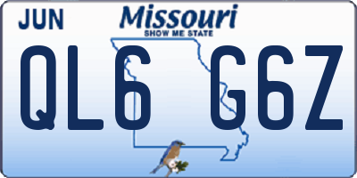 MO license plate QL6G6Z