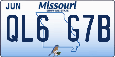 MO license plate QL6G7B