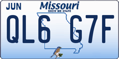MO license plate QL6G7F