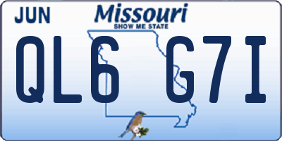 MO license plate QL6G7I