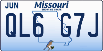 MO license plate QL6G7J