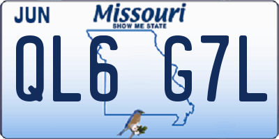 MO license plate QL6G7L