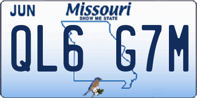 MO license plate QL6G7M