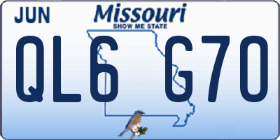 MO license plate QL6G7O