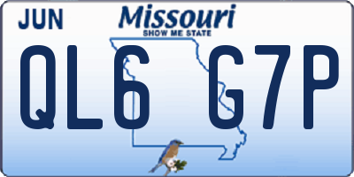 MO license plate QL6G7P