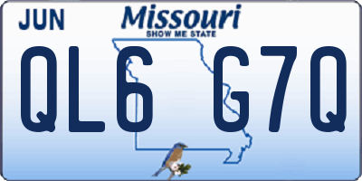 MO license plate QL6G7Q