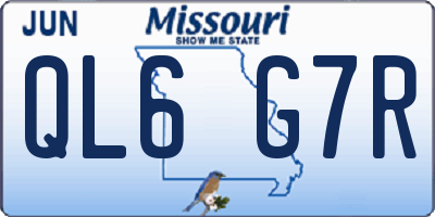 MO license plate QL6G7R
