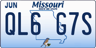 MO license plate QL6G7S