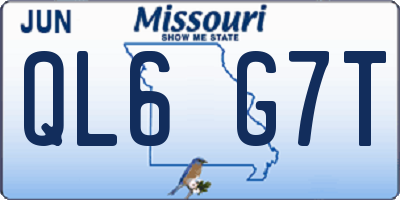 MO license plate QL6G7T