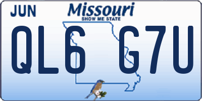 MO license plate QL6G7U