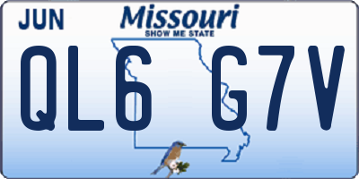 MO license plate QL6G7V