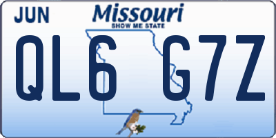 MO license plate QL6G7Z