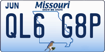 MO license plate QL6G8P