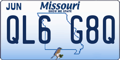 MO license plate QL6G8Q