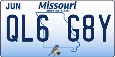 MO license plate QL6G8Y