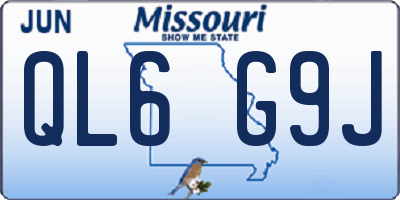 MO license plate QL6G9J