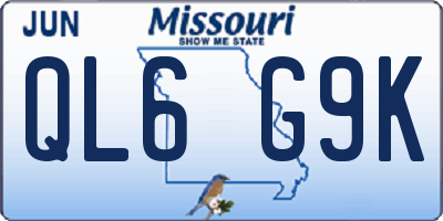 MO license plate QL6G9K