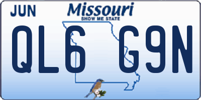 MO license plate QL6G9N