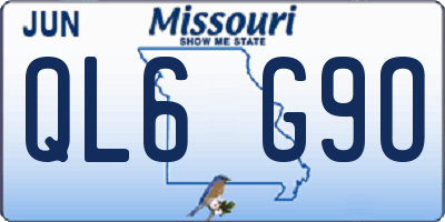 MO license plate QL6G9O
