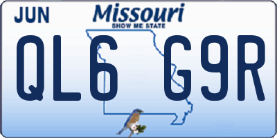 MO license plate QL6G9R