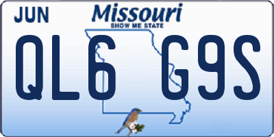 MO license plate QL6G9S
