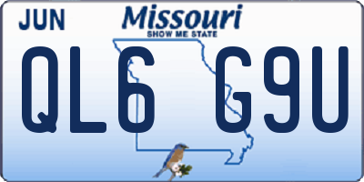MO license plate QL6G9U