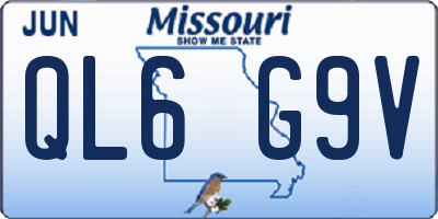 MO license plate QL6G9V