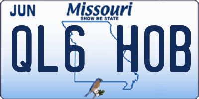 MO license plate QL6H0B