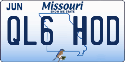 MO license plate QL6H0D