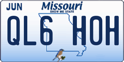 MO license plate QL6H0H