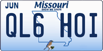 MO license plate QL6H0I