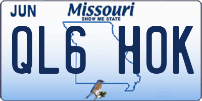 MO license plate QL6H0K