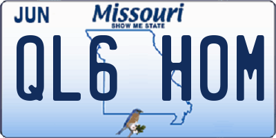MO license plate QL6H0M