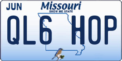 MO license plate QL6H0P