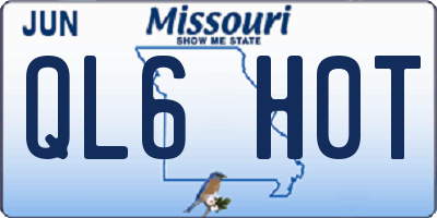 MO license plate QL6H0T