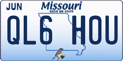 MO license plate QL6H0U