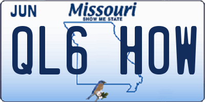 MO license plate QL6H0W