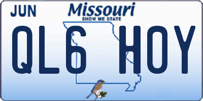 MO license plate QL6H0Y