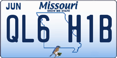 MO license plate QL6H1B