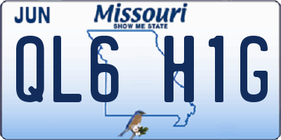 MO license plate QL6H1G