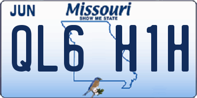 MO license plate QL6H1H
