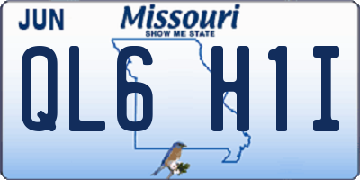 MO license plate QL6H1I