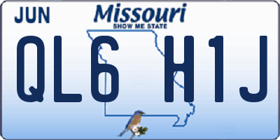 MO license plate QL6H1J