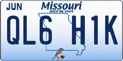 MO license plate QL6H1K
