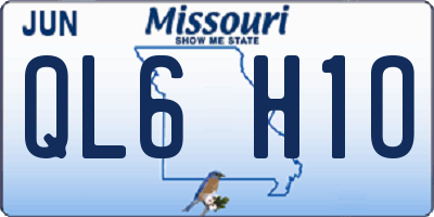 MO license plate QL6H1O