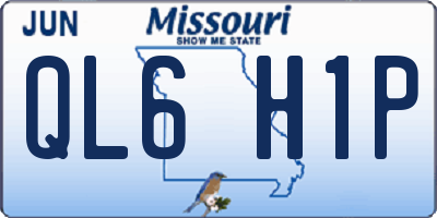 MO license plate QL6H1P