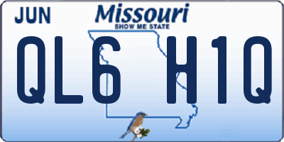 MO license plate QL6H1Q