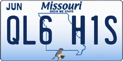 MO license plate QL6H1S